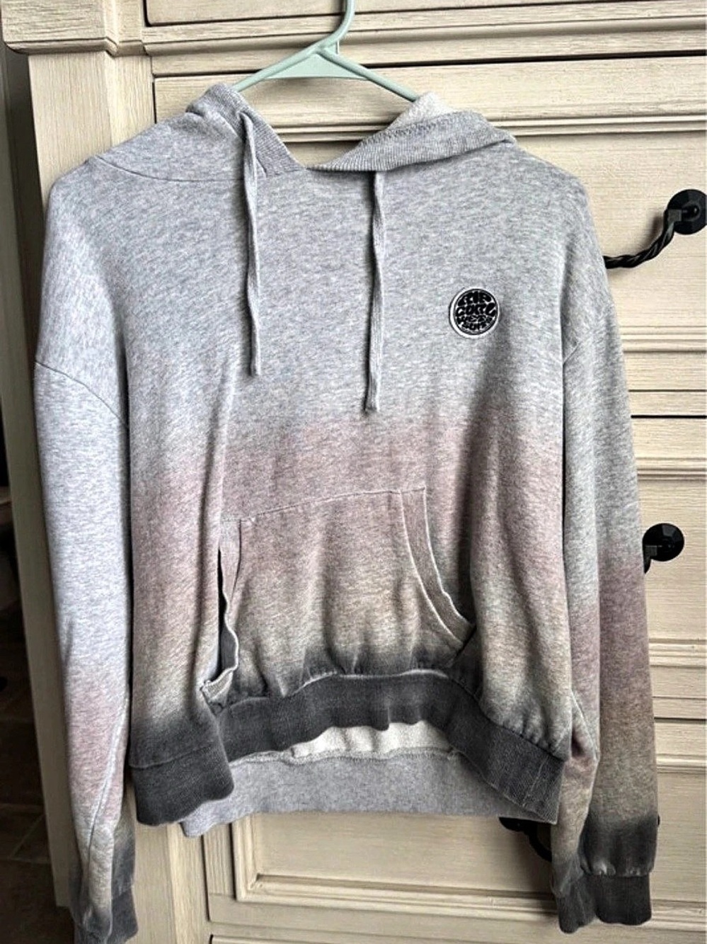 Rip Curl Logo Pullover Gray Hoodie Size Small